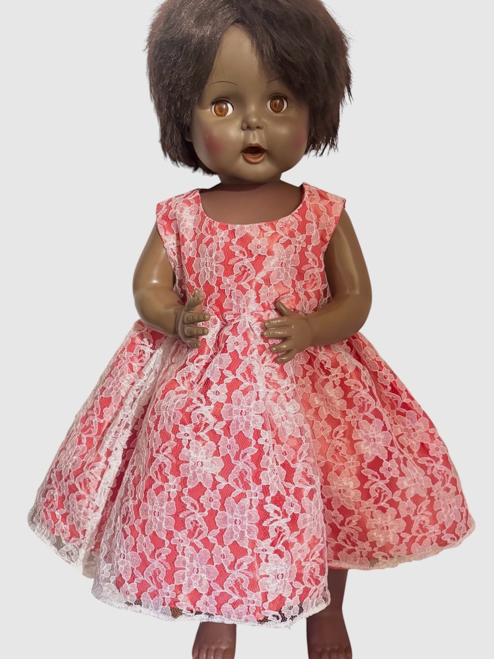 Vintage Horsman 1964 TB26 Thirstee Walker Baby Doll African American 27" Tall